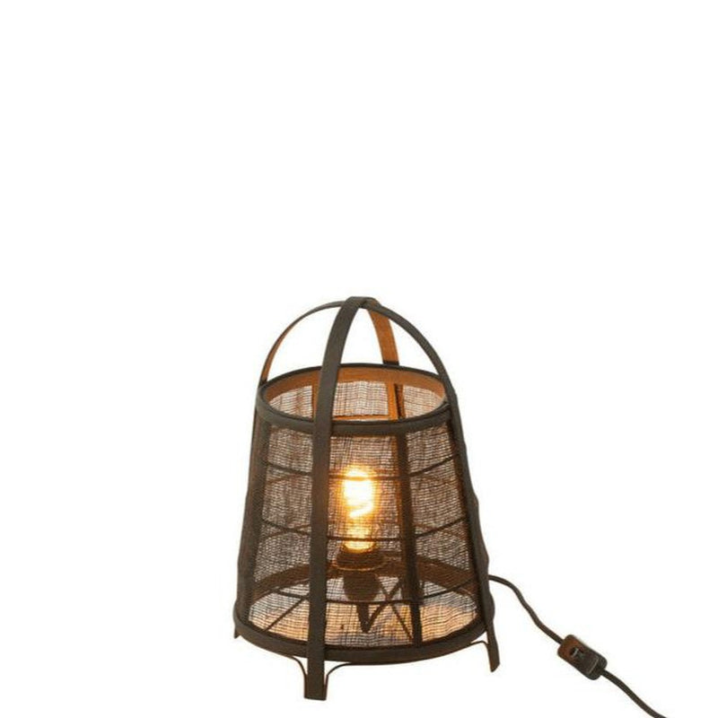 Tafellamp Zwart Bamboe S 26 cm 26x26x35 cm-Tafellampen-J-Line