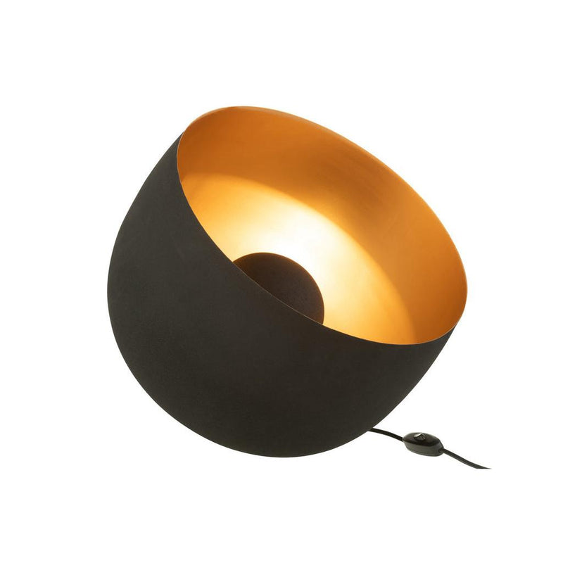 Tafellamp Zwart Ijzer Rond 33 cm 33x33x43 cm-Tafellampen-J-Line