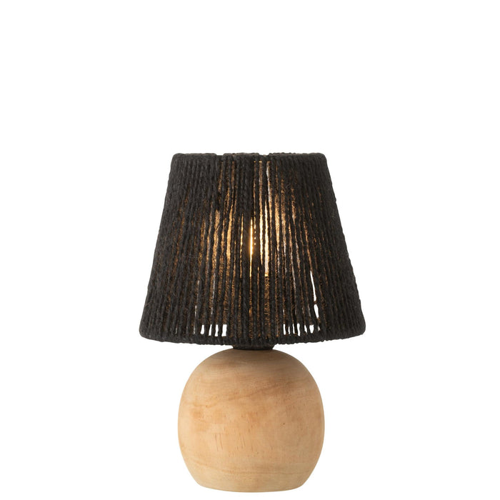 Tafellamp Zwart Katoen 16 cm-Tafellampen-J-Line
