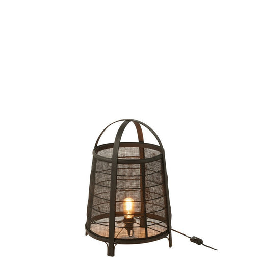 Tafellamp Zwart Katoen L 36 cm 36.5x36.5x52.5 cm-Tafellampen-J-Line