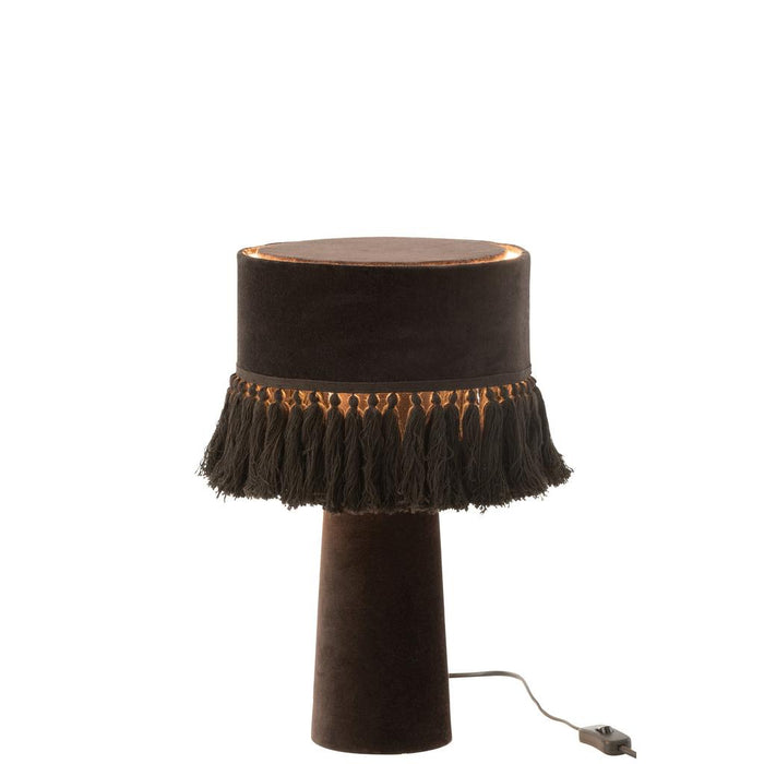Tafellamp Zwart Kunststof Rond 25 cm-Tafellampen-J-Line