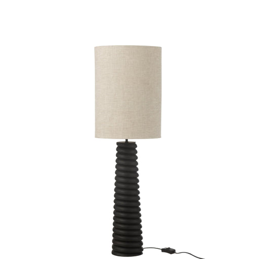 Tafellamp Zwart Linnen 25 cm 25x25x85 cm-Tafellampen-J-Line