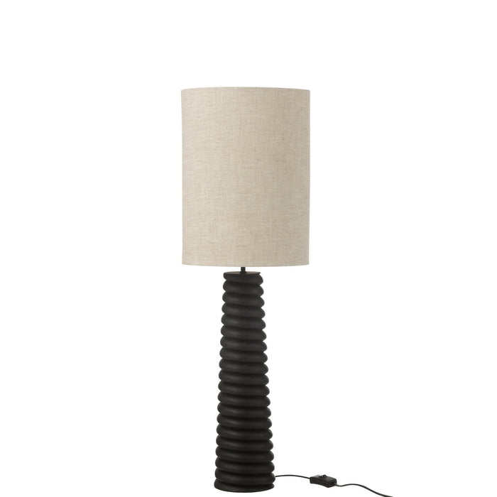Tafellamp Zwart Linnen 25 cm-Tafellampen-J-Line