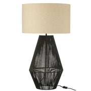 Tafellamp Zwart Linnen 45 cm 45x45x78 cm-Tafellampen-J-Line