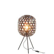 Tafellamp Zwart Metaal Rond 29 cm 29x29x59.5 cm-Tafellampen-J-Line