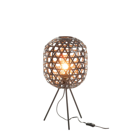 Tafellamp Zwart Metaal Rond 29 cm 29x29x59.5 cm-Tafellampen-J-Line