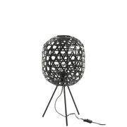 Tafellamp Zwart Metaal Rond 29 cm 29x29x59.5 cm-Tafellampen-J-Line