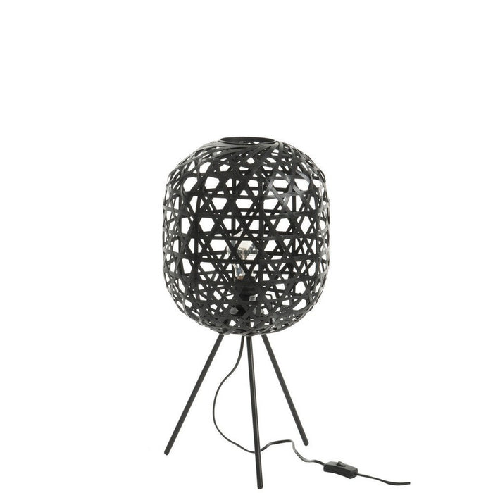 Tafellamp Zwart Metaal Rond 29 cm 29x29x59.5 cm-Tafellampen-J-Line