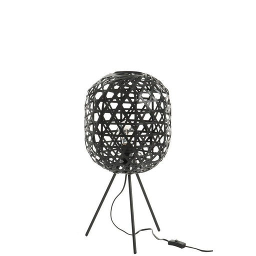 Tafellamp Zwart Metaal Rond 29 cm 29x29x59.5 cm-Tafellampen-J-Line