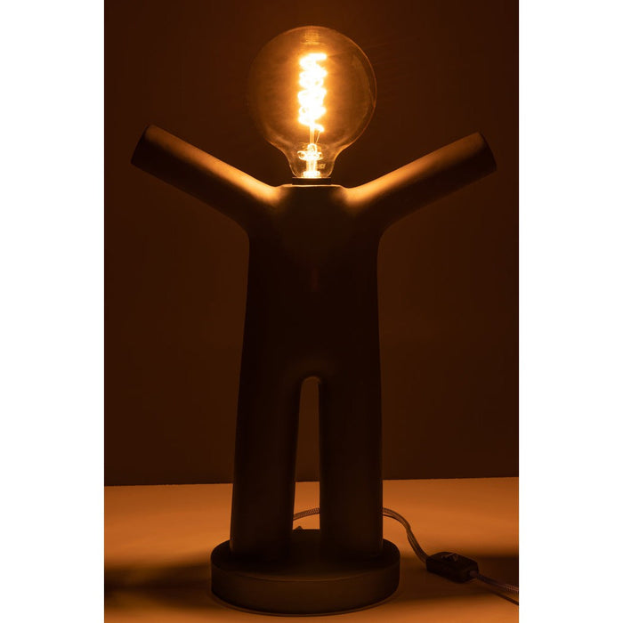 2de kans J-Line Lamp P'tit maurice poly zwart-Tafellampen-J-Line