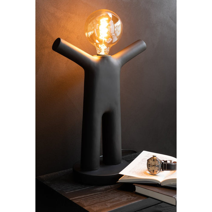 2de kans J-Line Lamp P'tit maurice poly zwart-Tafellampen-J-Line