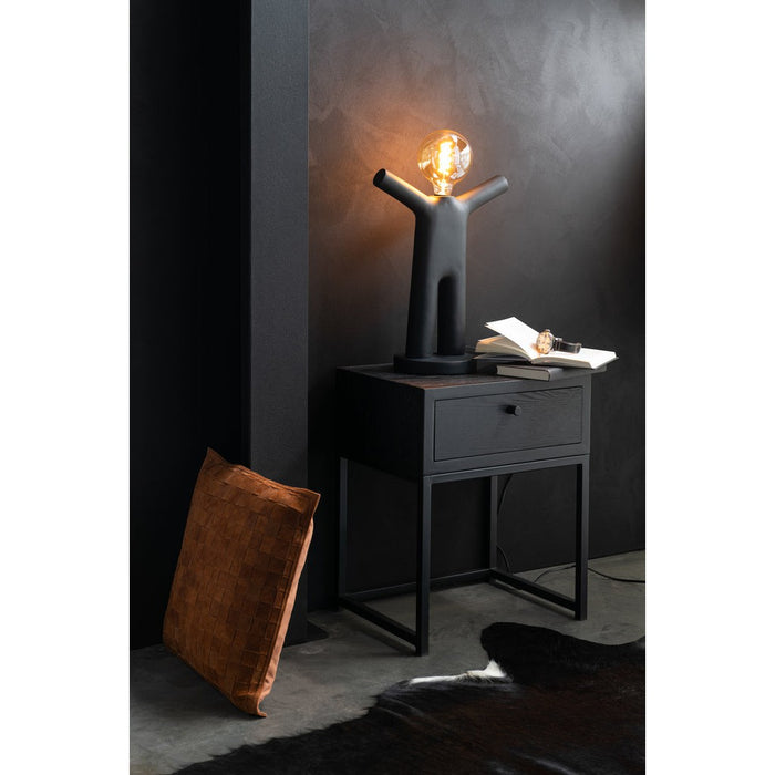 2de kans J-Line Lamp P'tit maurice poly zwart-Tafellampen-J-Line
