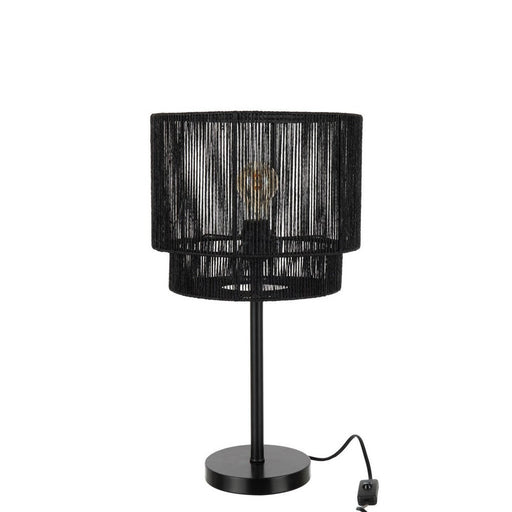 Tafellamp Zwart ijzer 30 cm Zwart 29.5x29.5x52.5 cm-Tafellampen-J-Line