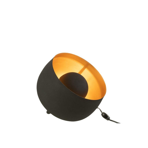Tafellamp Zwart ijzer Rond 28 cm 28x28x24 cm-Tafellampen-J-Line