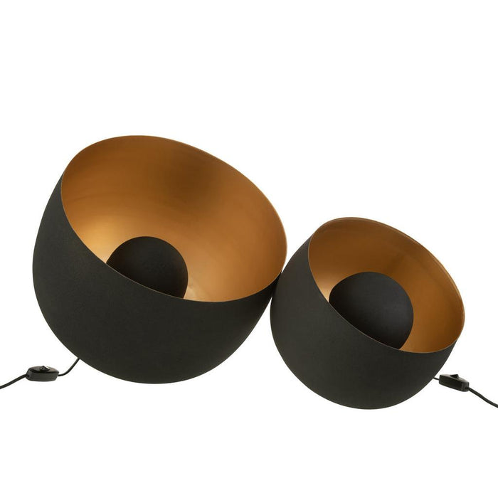 Tafellamp Zwart ijzer Rond 33 cm 33x33x43 cm-Tafellampen-J-Line