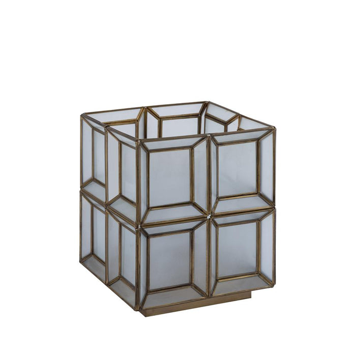 Tafellampen Layra Wit Milk Glas Tafellamp Antique Laag-Tafellampen-PTMD