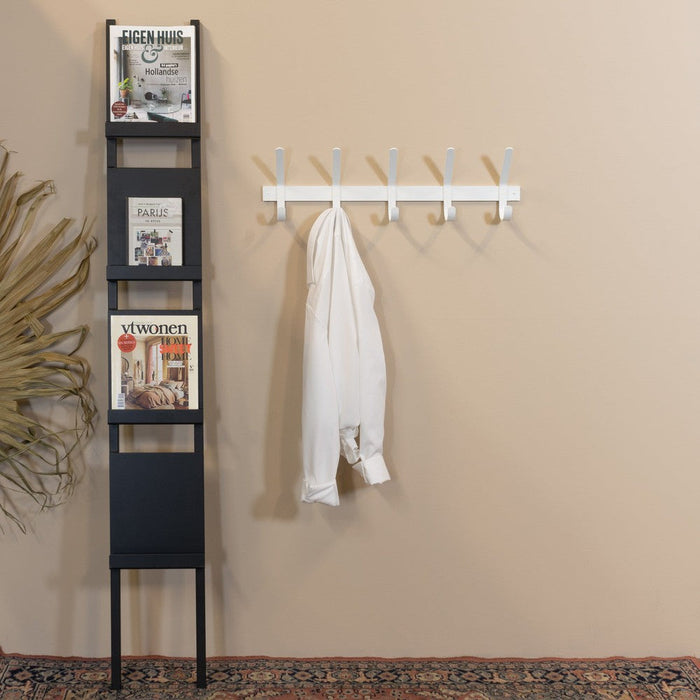 Tijdschriftenhouder PAPER Staal Zwart 25x6.5x178.5cm-Wanddecoratie-Spinder
