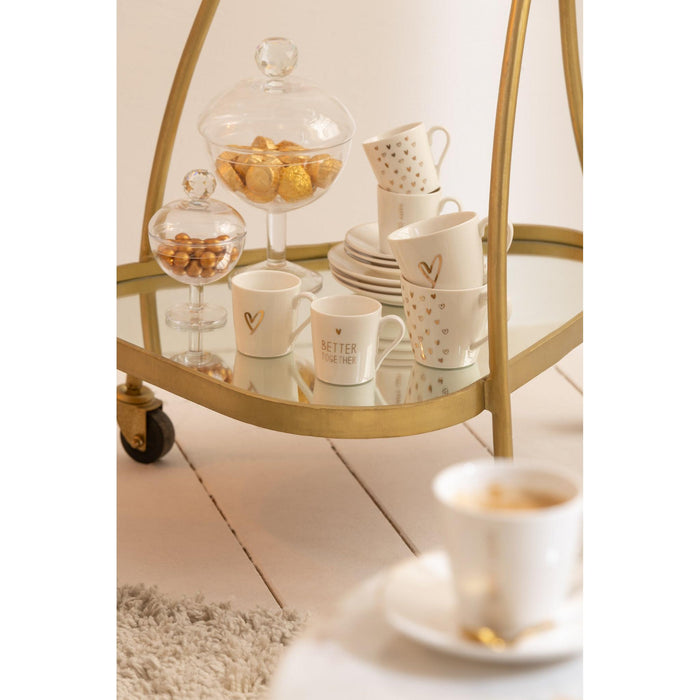 Trolley Goud Glas 51x62 cm-Opbergkasten-J-Line