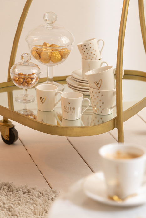 Trolley Goud Glas 51x62 cm-Spiegels-J-Line