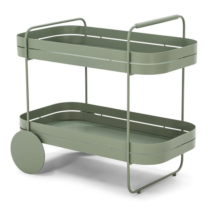 Trolly GIN & TROLLEY Staal Dusty Green 42x74x69.3cm Spinder Design-Trolleys-Spinder