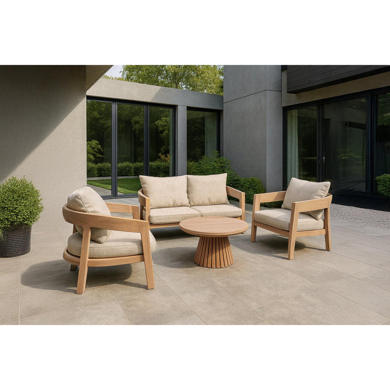 Tuinmeubel Bilbao Tuinset Teakhout Naturel hout 148x80 cm-Tuinmeubels-Livingfurn