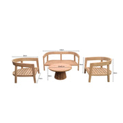 Tuinmeubel Bilbao Tuinset Teakhout Naturel hout 148x80 cm-Tuinmeubels-Livingfurn