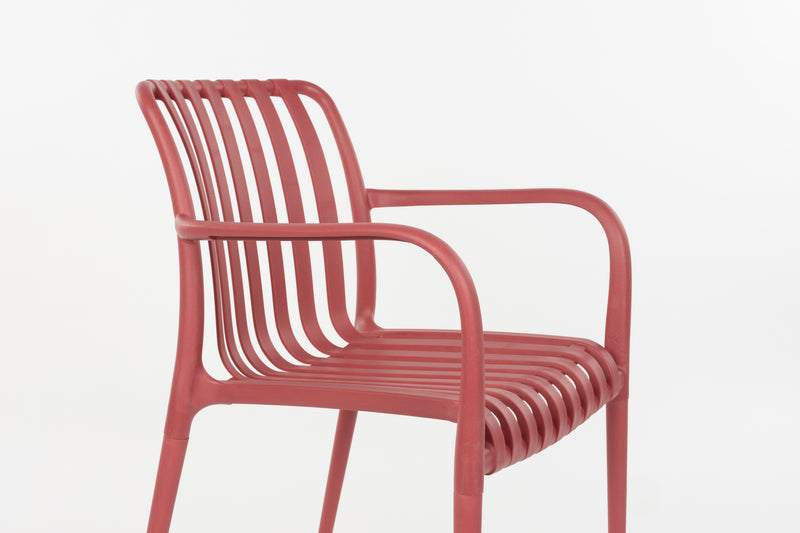 Tuinstoel Amae Polypropyleen Rood 57x53 cm-Eetkamerstoelen-Creating Home