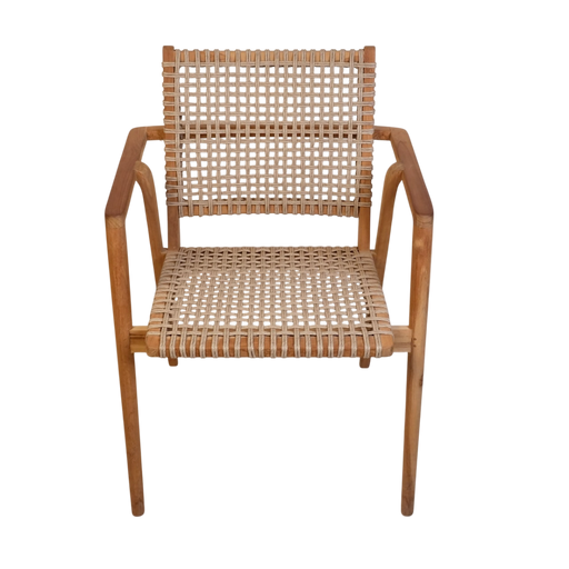 Tuinstoel Anya Teakhout Naturel hout 63x58 cm-Tuinstoelen-Livingfurn