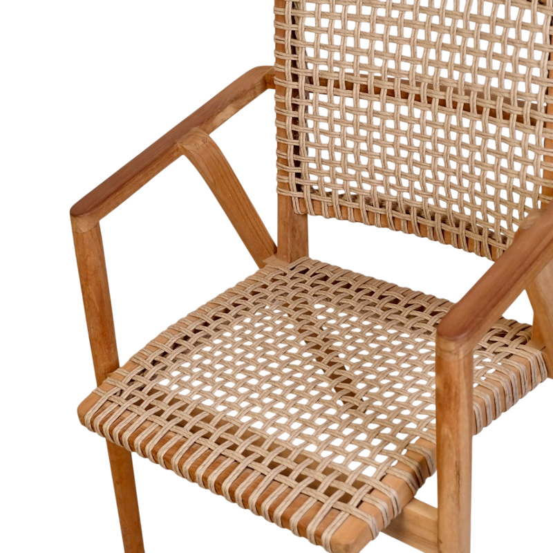Tuinstoel Anya Teakhout Naturel hout 63x58 cm-Tuinstoelen-Livingfurn