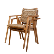 Tuinstoel Anya Teakhout Naturel hout 63x58 cm-Tuinstoelen-Livingfurn