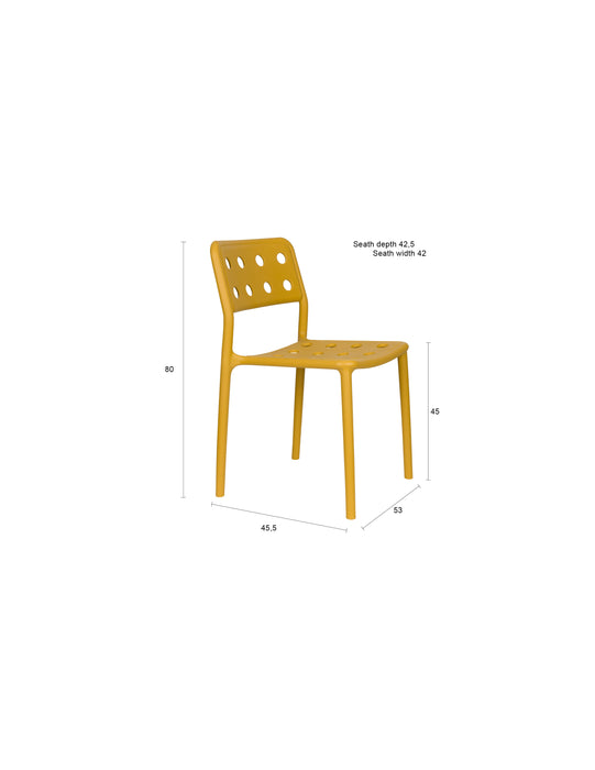 Tuinstoel Serra Ochre Polypropyleen Geel 53x42 cm-Eetkamerstoelen-Creating Home