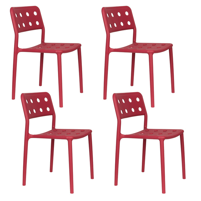 Tuinstoel Serra Polypropyleen Rood 53x45.5 cm