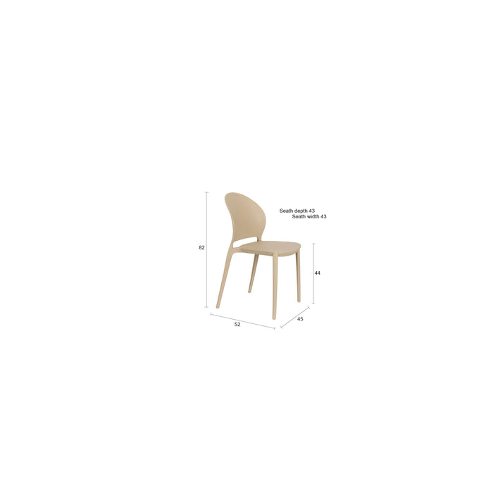 Tuinstoel Sjoerd Polypropyleen Beige 52x45 cm