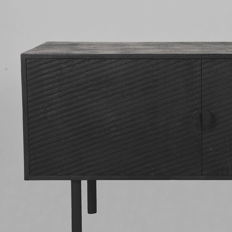 Tv-meubel Cotia Zwart Mangohout - 220x40x60 cm-TV-meubels-LABEL51