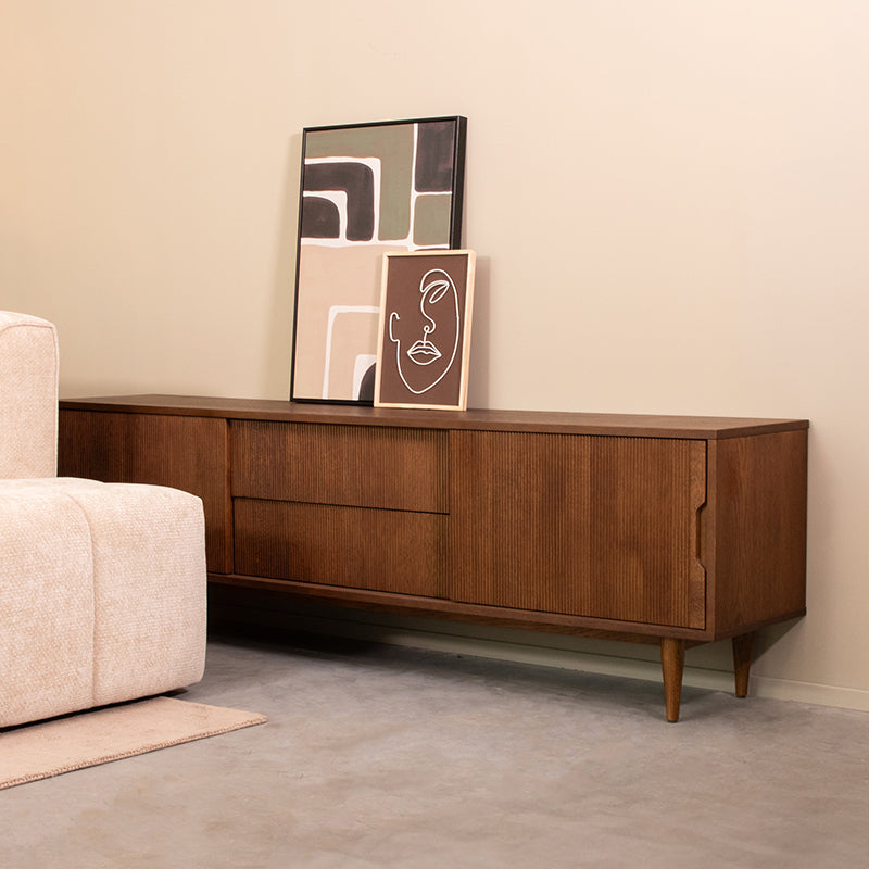 Tv-meubel Jule Walnoot Eiken 200 cm 200x40x60 cm-TV-meubels-LABEL51