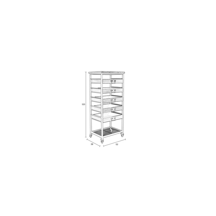 Vakkenkast Botan S MDF, Metaal Grijs 52x38 cm