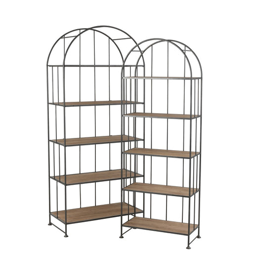 Vakkenkast Bruin Fir hout Rond 40x80 cm-Vakkenkasten-J-Line