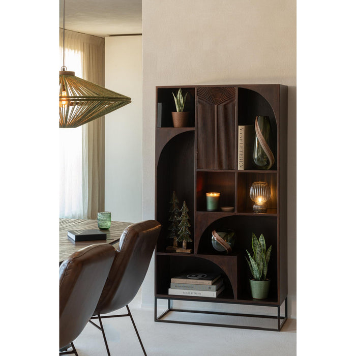 Vakkenkast Bruin Mangohout hout 33x90 cm-Vakkenkasten-J-Line