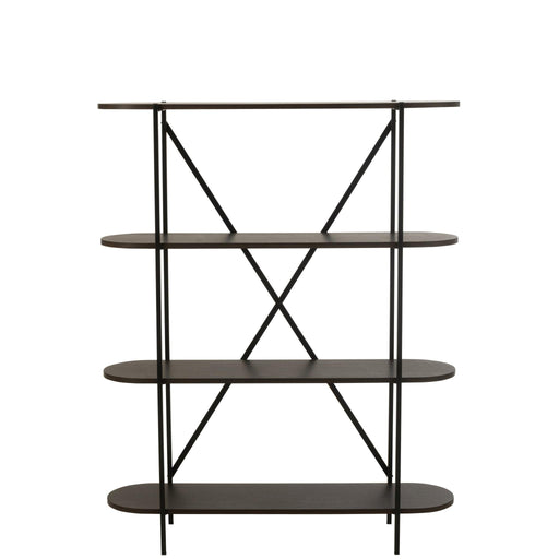 Vakkenkast Bruin ijzer Ovaal 33x120 cm-Vakkenkasten-J-Line