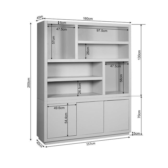 Vakkenkast Brussel Zwart XL - 160 cm-Vakkenkasten-Starfurn