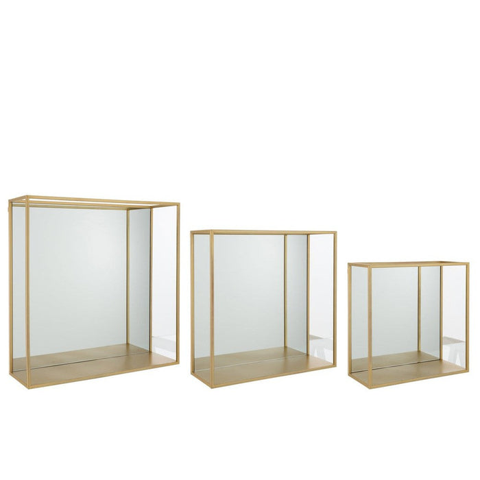 Vakkenkast Goud Mirror Vierkant 18x60 cm-Opbergkasten-J-Line
