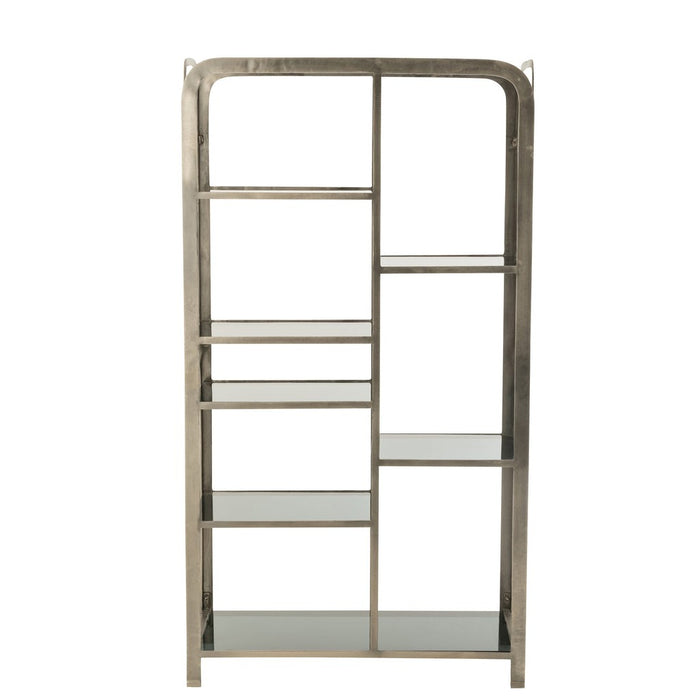Vakkenkast Grijs ijzer Antiek 36x91 cm-Vakkenkasten-J-Line