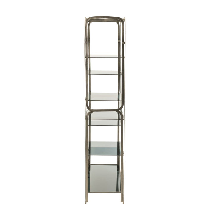 Vakkenkast Grijs ijzer Antiek 36x91 cm-Vakkenkasten-J-Line