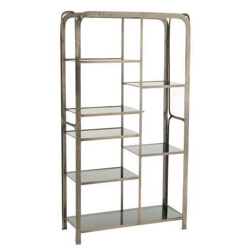 Vakkenkast Grijs ijzer Antiek 36x91 cm-Vakkenkasten-J-Line