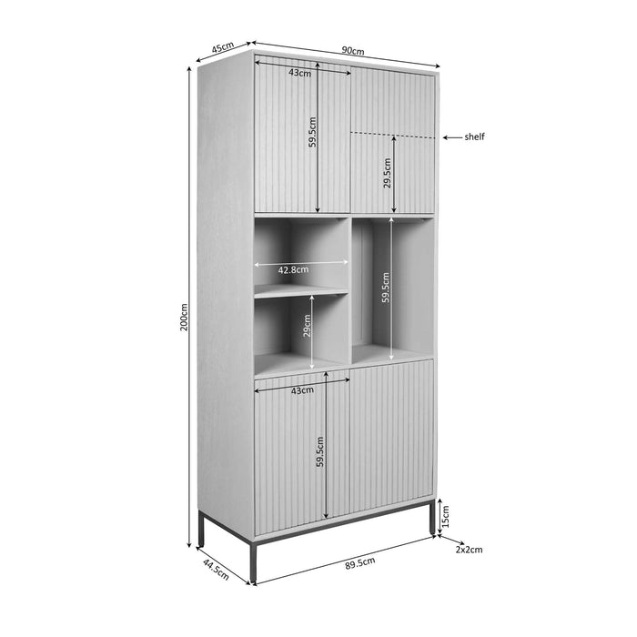 Vakkenkast Madison Bruin - 90 cm-Opbergkasten-Starfurn