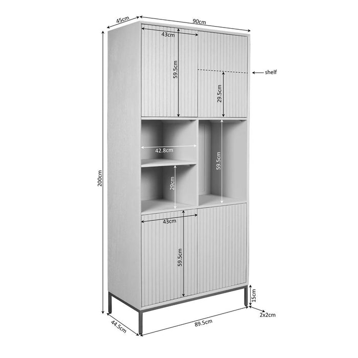 Vakkenkast Madison Naturel - 90 cm-Opbergkasten-Starfurn