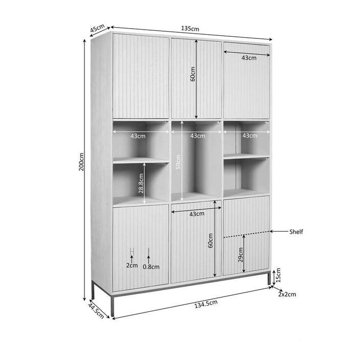 Vakkenkast Madison XL Naturel - 135 cm-Opbergkasten-Starfurn