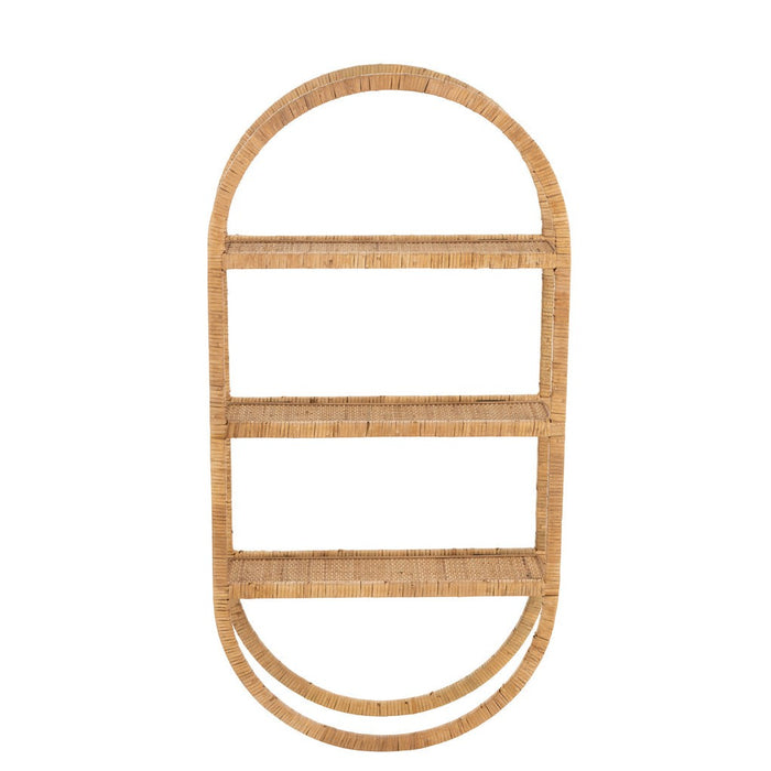 Vakkenkast Naturel Metaal Ovaal 20x56 cm-Opbergkasten-J-Line