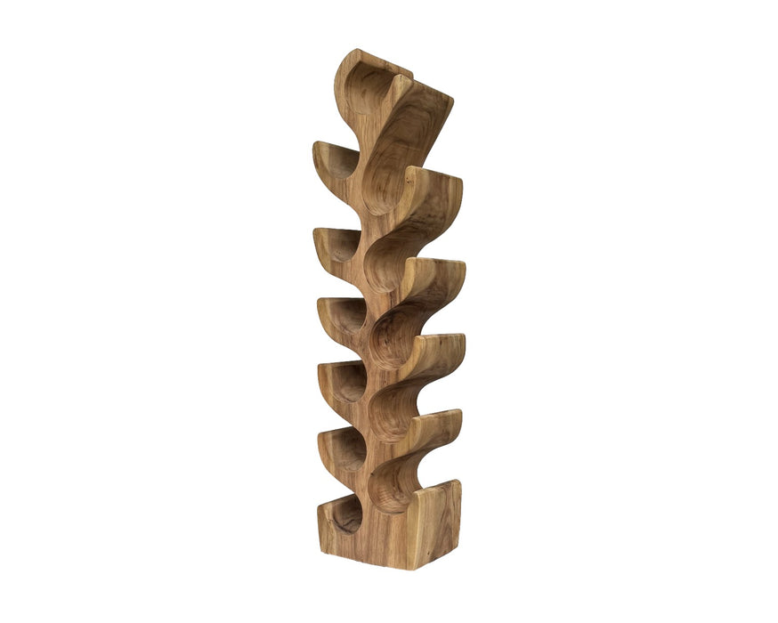 Vakkenkast Suar Winerack Suar hout Naturel hout 25x18 cm-Vakkenkasten-Livingfurn