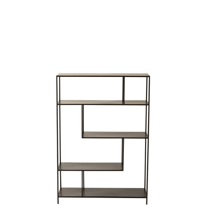 Vakkenkast Zwart Metaal 26x85 cm-Opbergkasten-J-Line